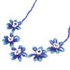 45R Beaded Flower Necklace BlueUsed
