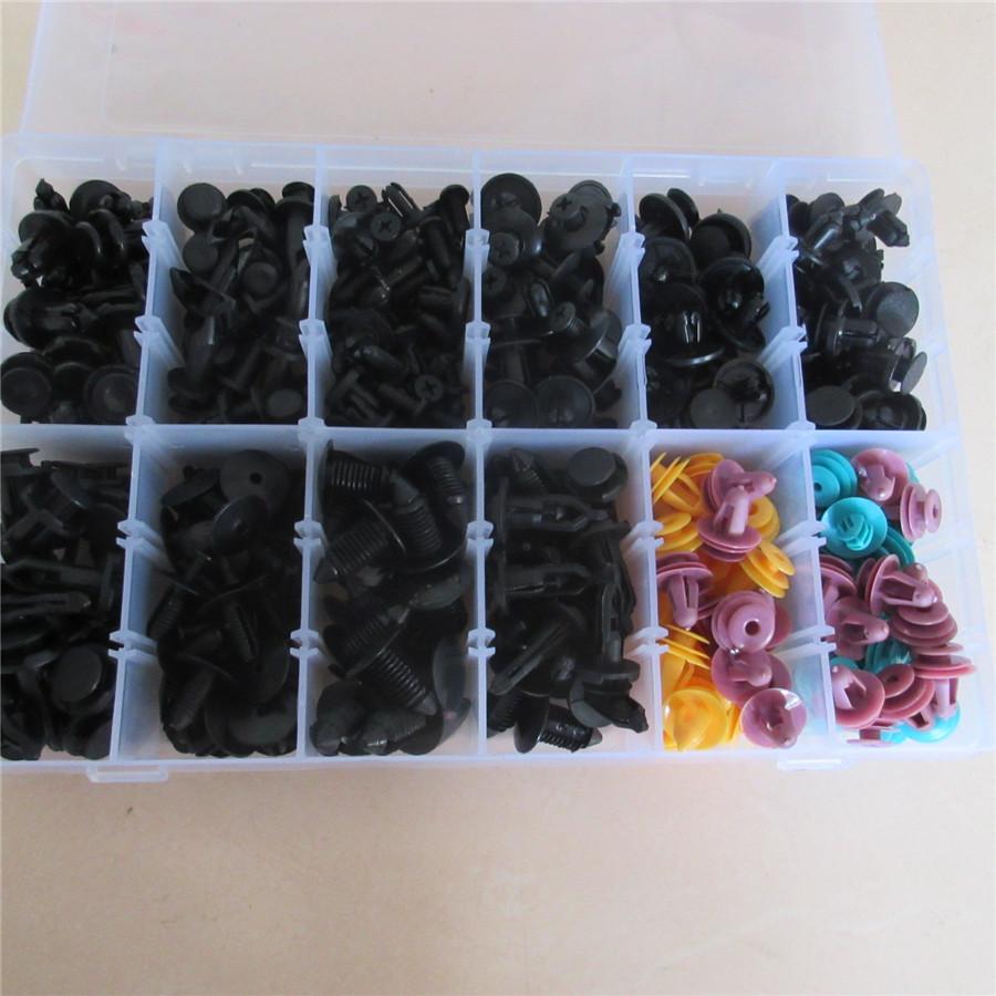 300 PCS Car Auto Plastic Rivets Push Type Panel Retainer Fastener Clip With Box