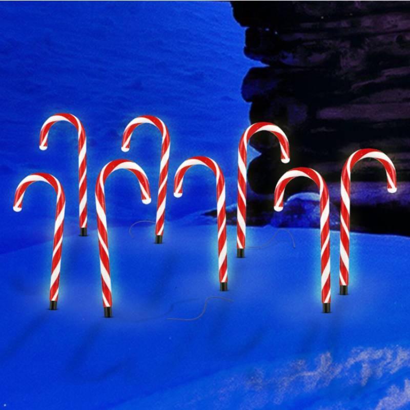Christmas Solar Candy Cane Light String For Courtyard Garden Lawn Decoration