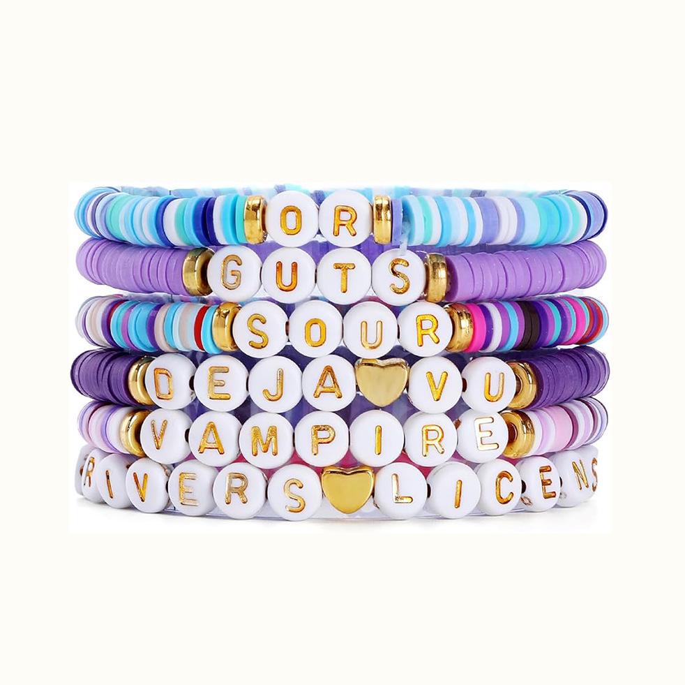 Набор браслетов Оливия Родриго из фиолетовой глины