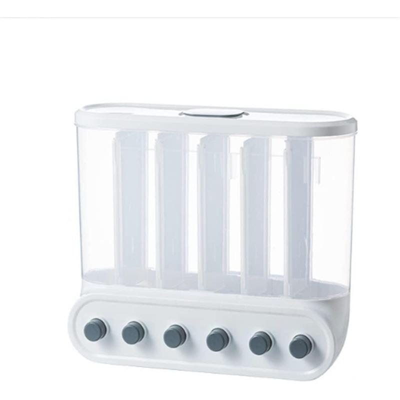 Кухонные контейнеры, 6 решеток, диспенсер для круп, настенные герметичные контейнеры для хранения круп, ящик для зерна, банка для еды