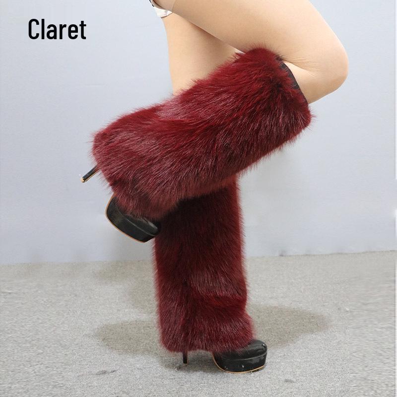 Леопардовый принт Искусственный мех Плюшевые гетры: Длинные и короткие стили для осени/зимы, идеально подходят для сценических выступлений и чехлов для ботинок.