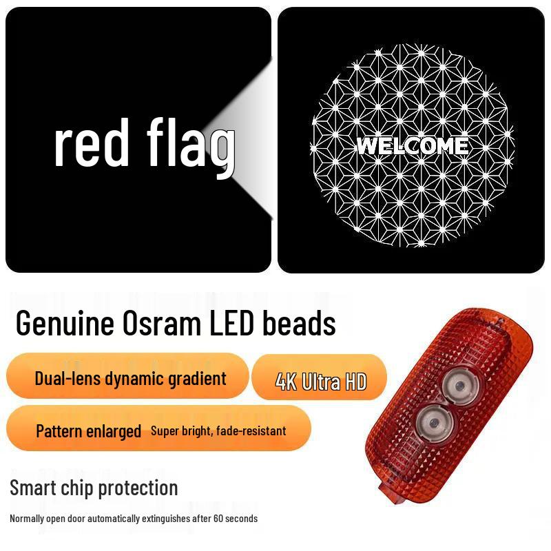 Динамическая подсветка приветствия для автомобилей Hongqi H5/H6/H7 2023-2025 гг., проекция на дверь автомобиля, внутренняя отделка