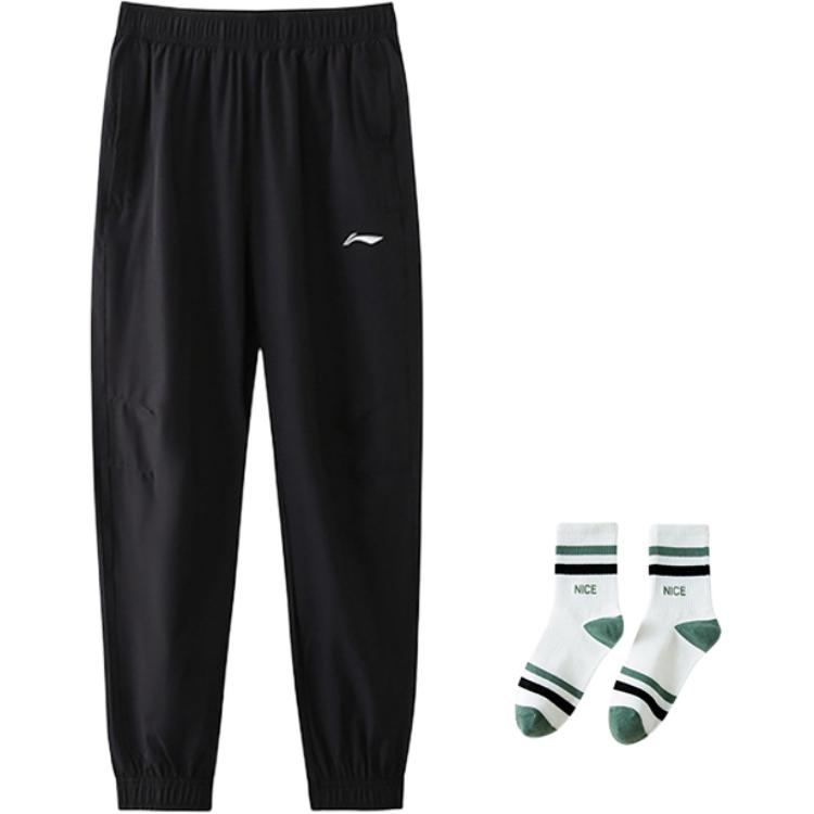 Мужские вязаные спортивные штаны Li Ning Черные AYKS467-1