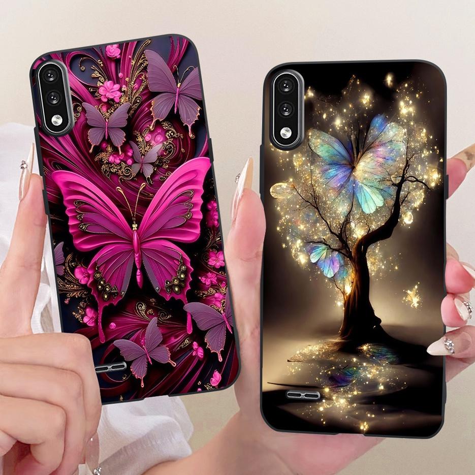 For LG K22 Case LM-K200 LMK200B Luxury Butterfly Tree Painted Cover Soft Silicone Phone Case For LG K22 K 22 LGK22 Fundas Bumper