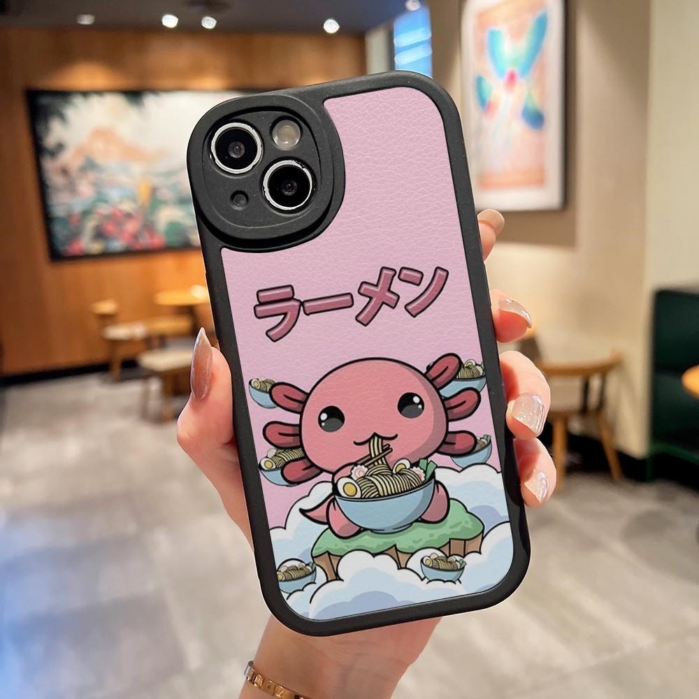 Чехол для телефона с аксолотлем и раменом для Apple Iphone 14 flirtatious Pro Max11 13 12 Mini X Xr Xs 8 Puls Se Силиконовый чехол из кожи ягненка