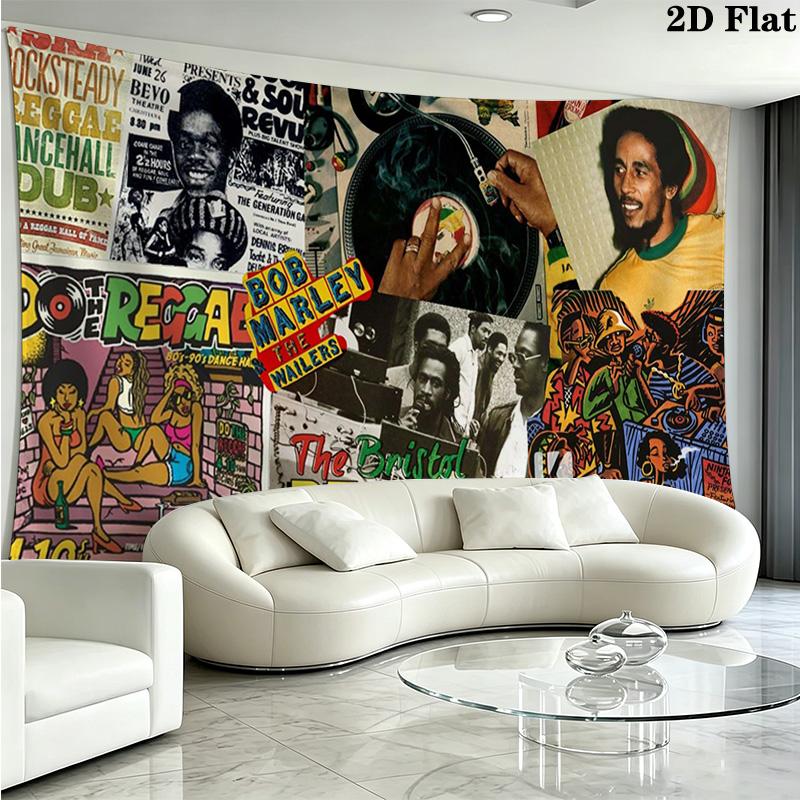 Bob Marley Wall Tapestry Aesthetic Wall Hanging Printed Fabric Blanket Decorative Tapestries for Bedroom Living Room Home Decor