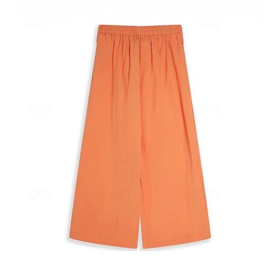 Yousheng Men Pants with Pockets Solid Color Loose Fit Breathable Soft Elastic Waist Simple Casual Pants Streetwear Vintage Outfit