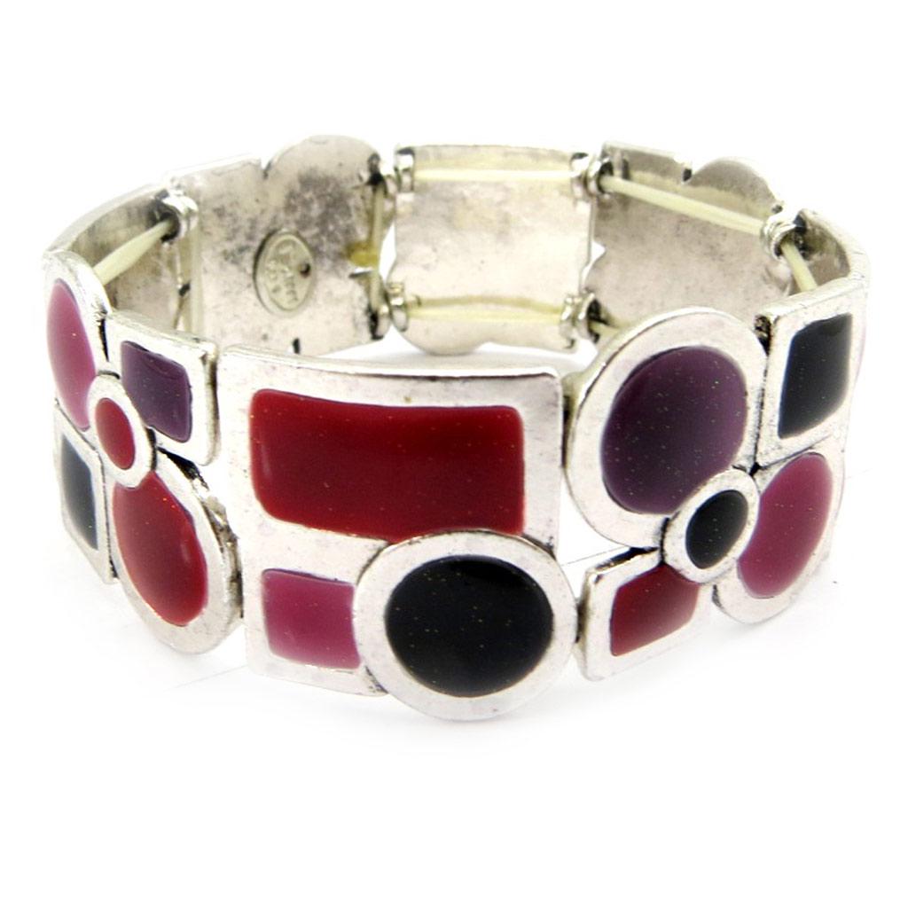 Les Trésors De Lily [G6160] - Designer Bracelet 'Coloring' Red Purple