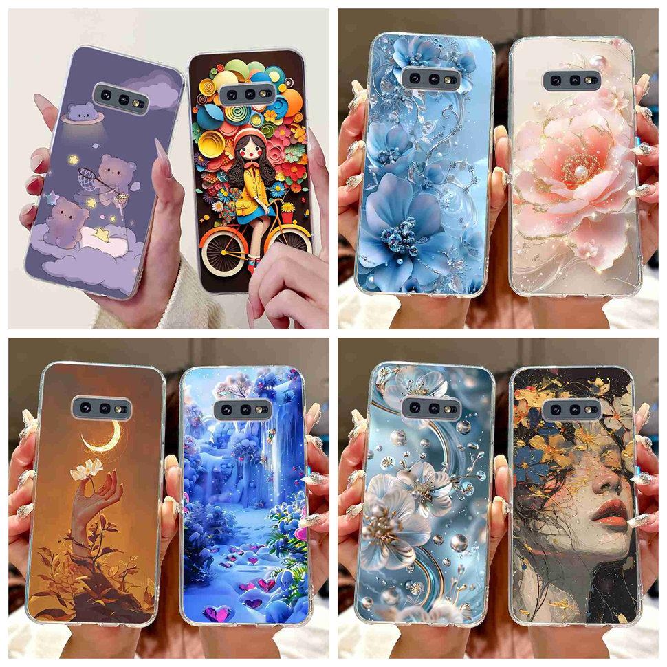For Samsung Galaxy S10e SM-G970 Case Fashion Painted Flowers Soft Silicone TPU Cover For Samsung S10e S10E SM-G970F 5.8" Bumper