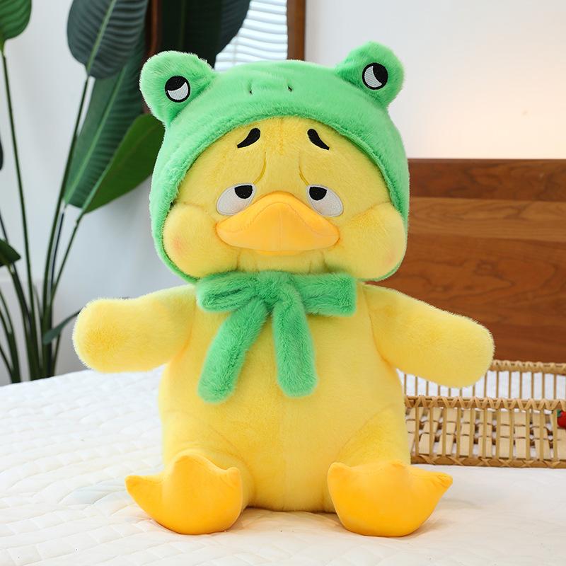 Annoying duck plush toy throw pillow cuckold duckling doll soothing doll short plush doll