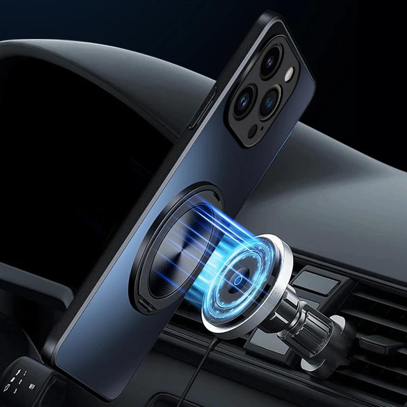 Матовый магнитный чехол-держатель для Motorola Moto G05 G15 G45 G75 G55 G85 G35 G14 G54 G24 G34 G84 Ударопрочный Жесткий Чехол Бампер