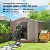 Metal Tool Shed with Sliding Doors and Ventilation Windows, 277 x 195 x 192 cm, Light Grey