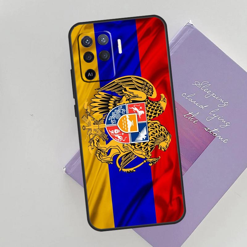 Чехол для телефона Oppo A78 A98 A74 A54 A94 A15 A16 A17 A52 A72 A76 A96 A53 A57S A58 A5 A9 с гербом и флагом Армении