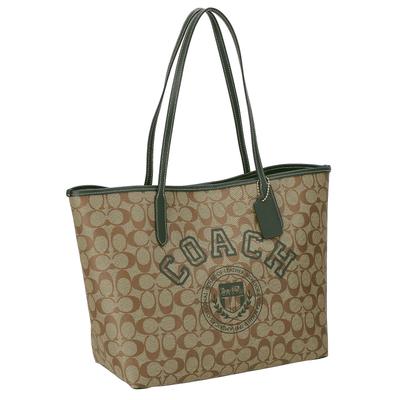 Сумка-тоут CB869 VARSITY SIGNATURE CITY TOTE [Coach] Женская IM/KHAKI/AMAZONGREEN [Товар]
