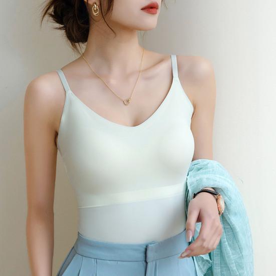 Женское нижнее белье с регулируемыми бретелями, эластичный жилет с нагрудной подкладкой, жилет из ледяного шелка без следов