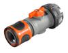 GARDENA Water Stop Connector with Water Flow Control Made In Compatible with 19mm Product Up To 5 Years Valve, Germany, Orange/Gray, (3/4") Hose,