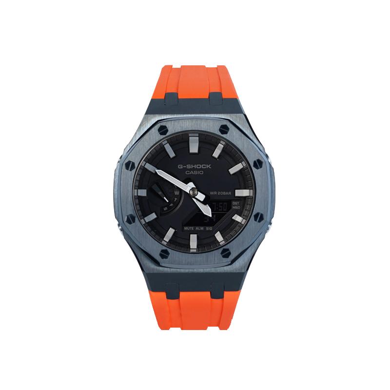 Casio Мужские часы с двойным дисплеем (жидкокристаллический/аналоговый) Серия Черные часы GA-2100-1A-
