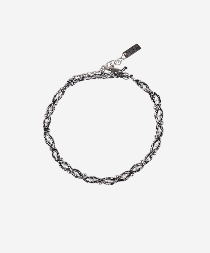 Браслет-шнурок Silvertag Db-26Ss2 Обсидиановый Черный
