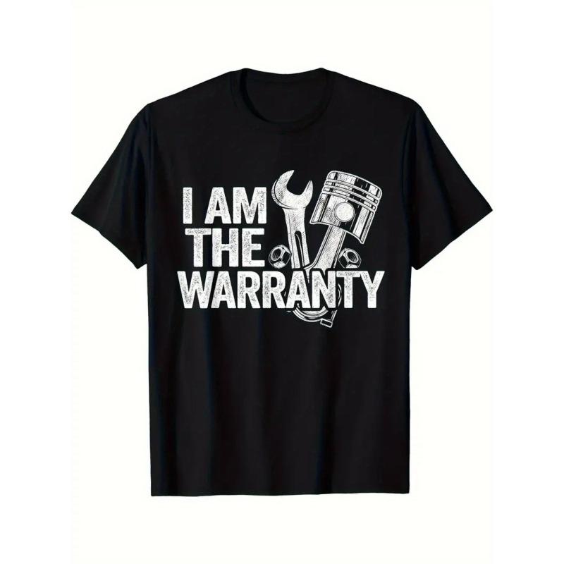 European sizes I Am The Warrant Tool Wrench T-Shirt, Featuring a Black Fabric, Short Loose Sleeves, And a Minimalist Design with Tidy Stitching
