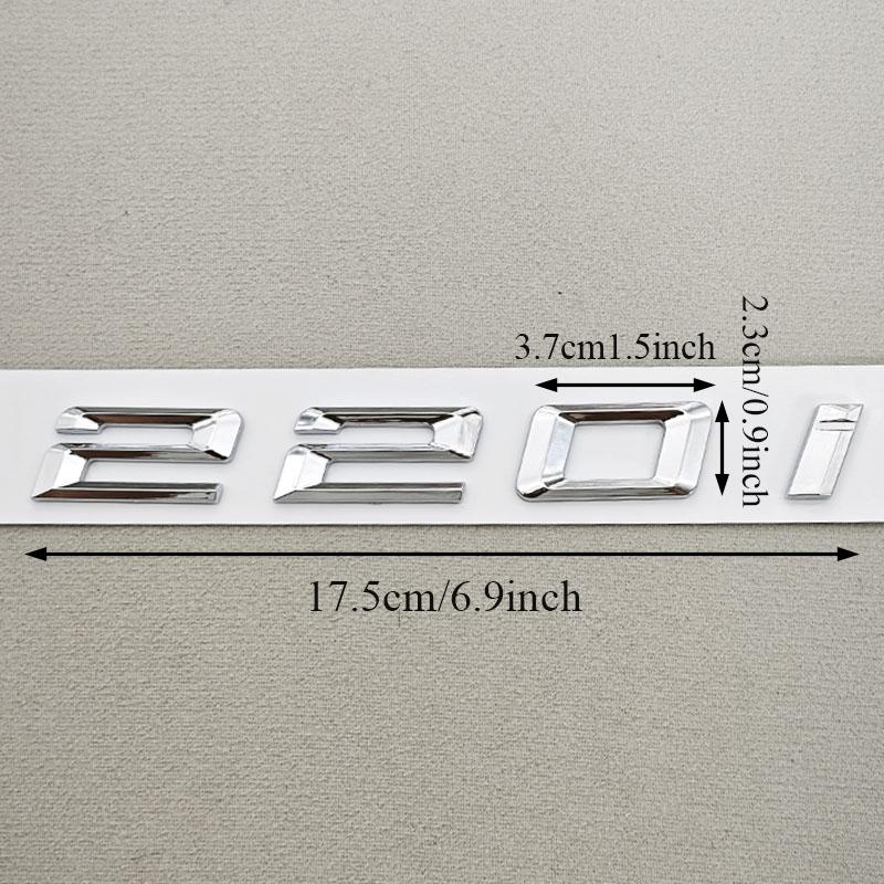 AAAOL1 3D ABS Chrome Car Letters Logo 218i 220i 230i Badge Rear Trunk Emblem Sticker For BMW 218i 220i 230i 225i F44 F45 Tail Marking