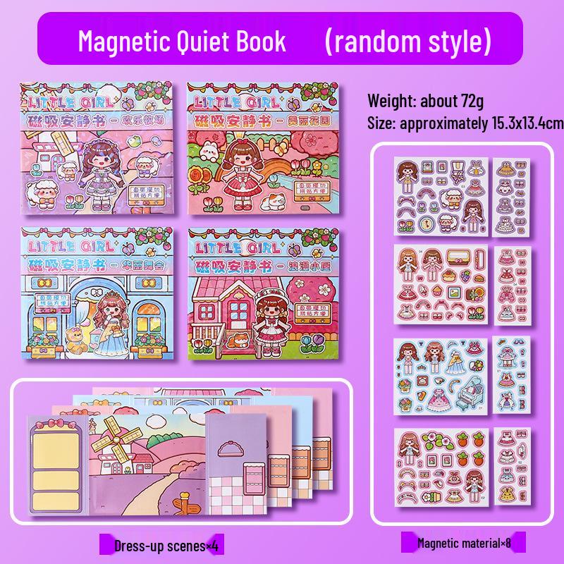 Cute Cartoon Dress-Up Sticker Book for Girls: Kindergarten Gift & Teen Decompression Activity