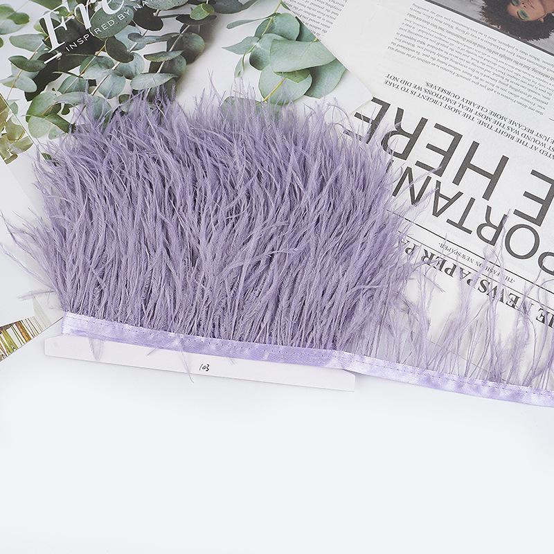 8-10Cm Ostrich Feather Wedding Dress Diy Performance Clothing Accessories Feather Tassel Including Webbing