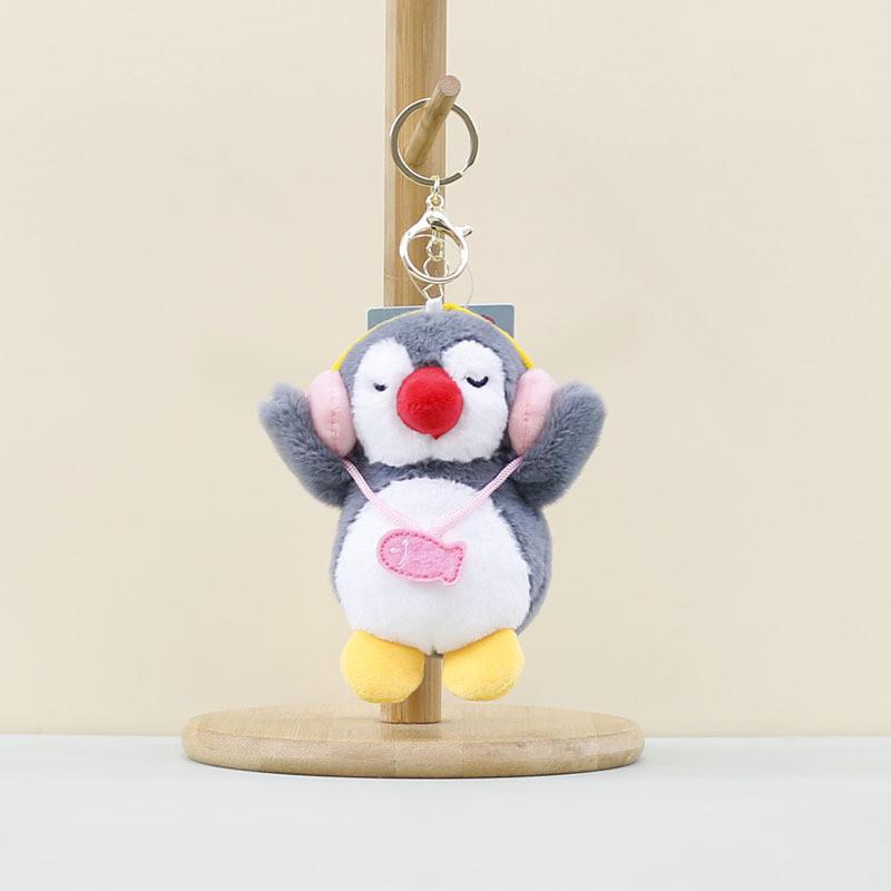 Adorable Plush Penguin Keychain Cute Cartoon Headphone Holder Fluffy Doll Accessory