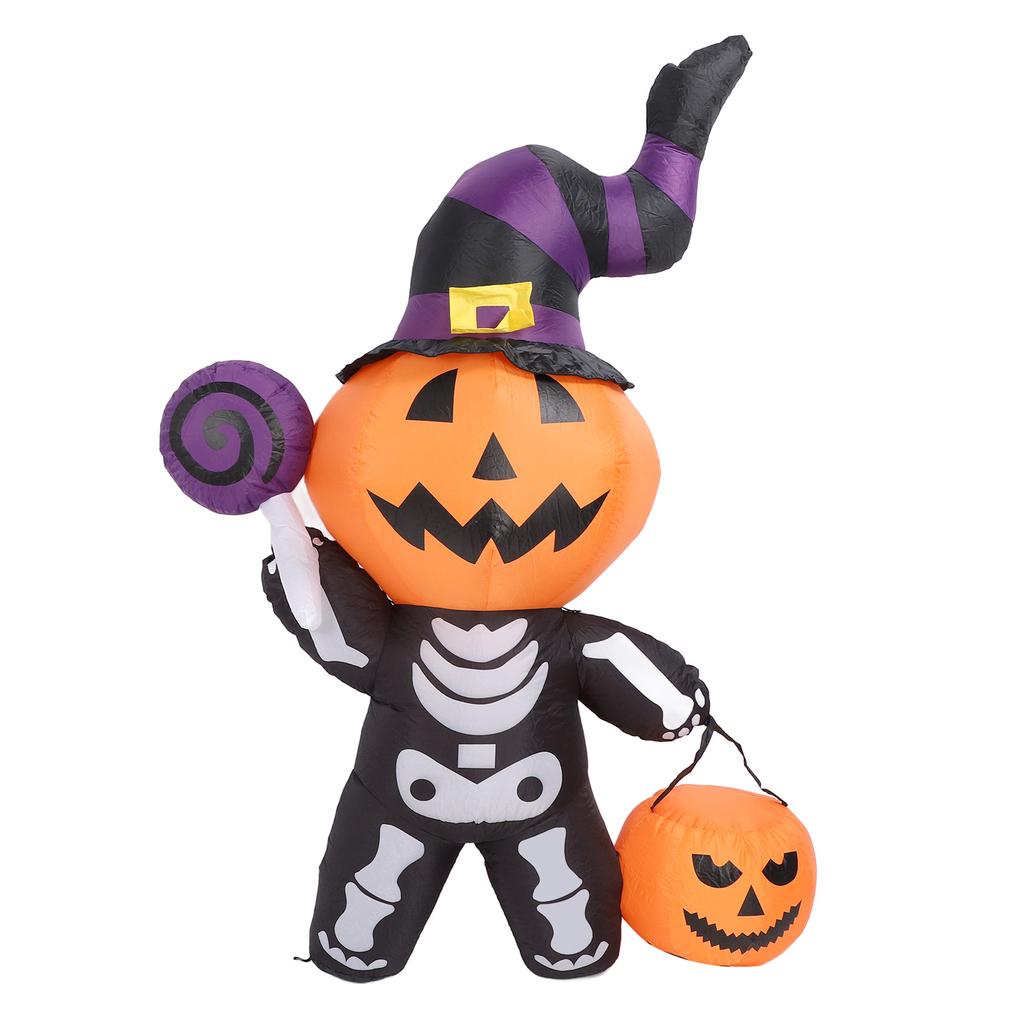 Надувное украшение в виде привидения со светодиодными огнями, водонепроницаемое, симпатичное, надувное украшение в виде скелета для двора