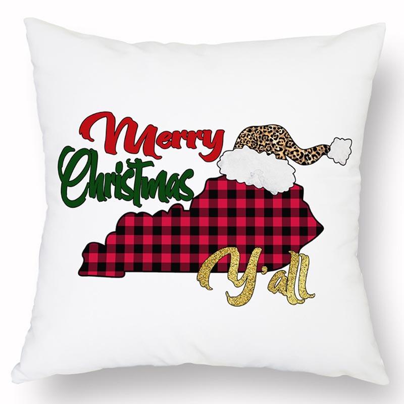 Новая Рождественская Льняная Наволочка с Принтом Домашний Диван Гостиная Праздничная Грязеотталкивающая Подушка