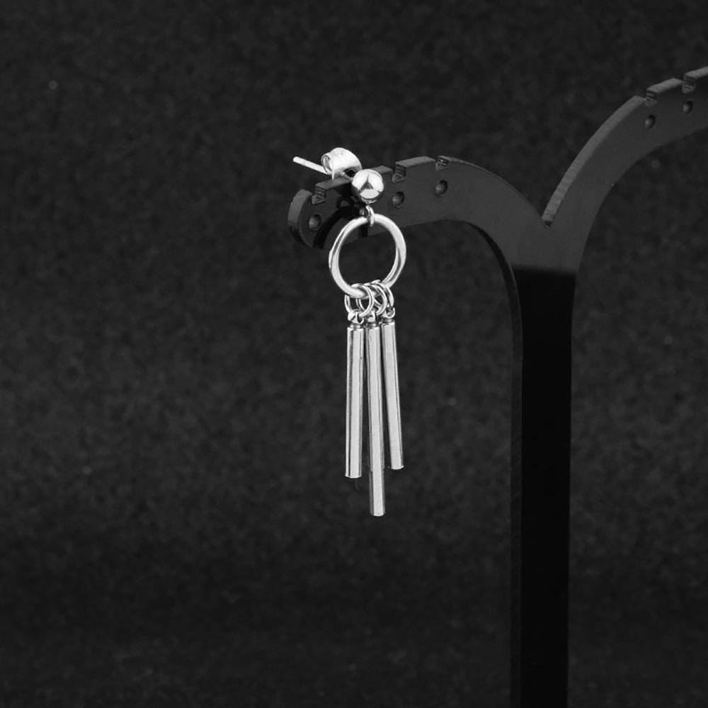 Хип-хоп Круглые женские серьги-клипсы из нержавеющей стали Мужские серьги-кисточки Серьги-кольца