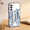 Рыба Сардины Арт Чехол для Телефона Черный Силикон Мягкий Для Samsung S25,S24,S21,S22,S23,S30,Ultra,S20,Plus,Fe,Lite