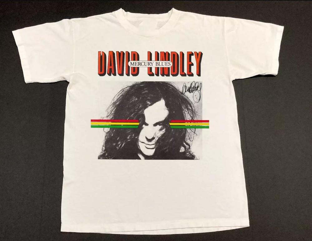 Vtg David Lindley Short Sleeve Cotton White T Shirt For Men BL144 Unisex T-Shirt