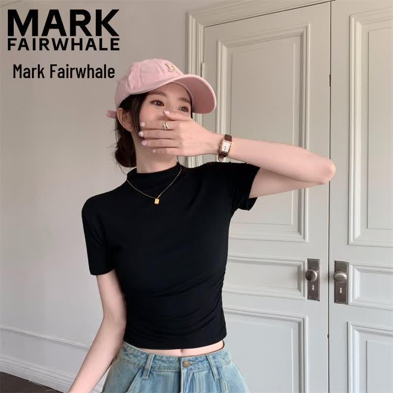 Mark Fairwhale Женская футболка с полувысоким воротником, приталенная