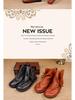 2025 Women's Retro Slouch Boots - High-End Cowhide, Soft Sole, Flat Heel Casual Short Boots