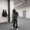 Хулиганский Клуб Потертая Пламя Готическая Вышитая Молния Худи Куртка