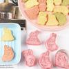 Формочки для печенья Little Rabbit Theme Easter, 3D Frostbite Flip, сахарный пластиковый пресс для печенья, DIY-резак для выпечки