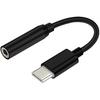 AISENS Adapter USB Tipo-c To Audio A109-0348 - Conectores USB Tipo-c Macho/Jack 3.5 Hembra - Negro - 15cm