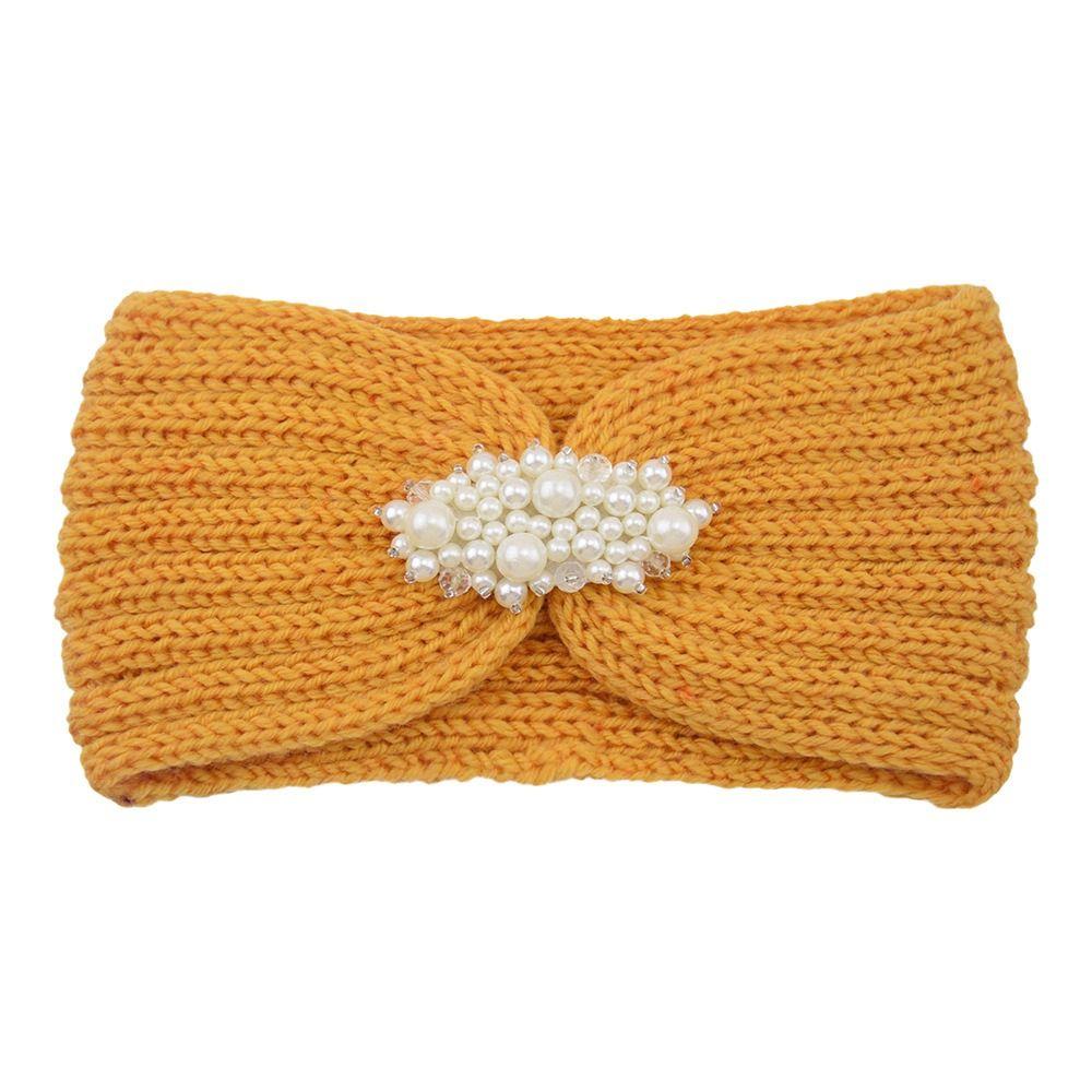 Жемчужный подогреватель ушей Вязание крючком Вязание спицами Тюрбан Повязка на голову Широкая повязка на волосы Вязаные повязки на голову