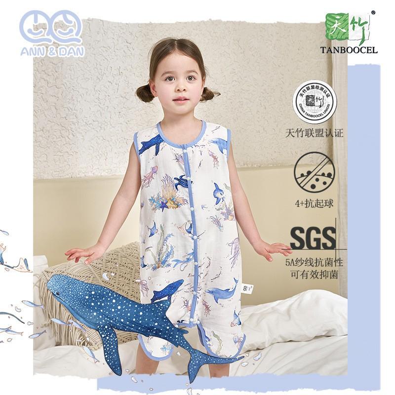 Bamboo Cotton Sleeveless Toddler Sleep Sack With Zipper Breathable Baby Sleeping Bag 1-3 Years
