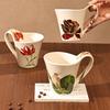 350 мл Керамическая кружка с цветами Кружка для завтрака Молока Кофе Домашняя кружка для питья Декорация рабочего стола в гостиной Декор для дома Кружка