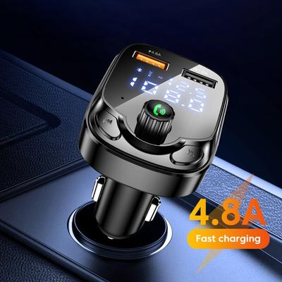 Автомобильный Mp3-плеер с двумя USB-разъемами, быстрое зарядное устройство, FM-приемник Bluetooth, Bluetooth-совместимый 5,0-Fm-передатчик, USB-флеш-накопитель, автомобильный комплект