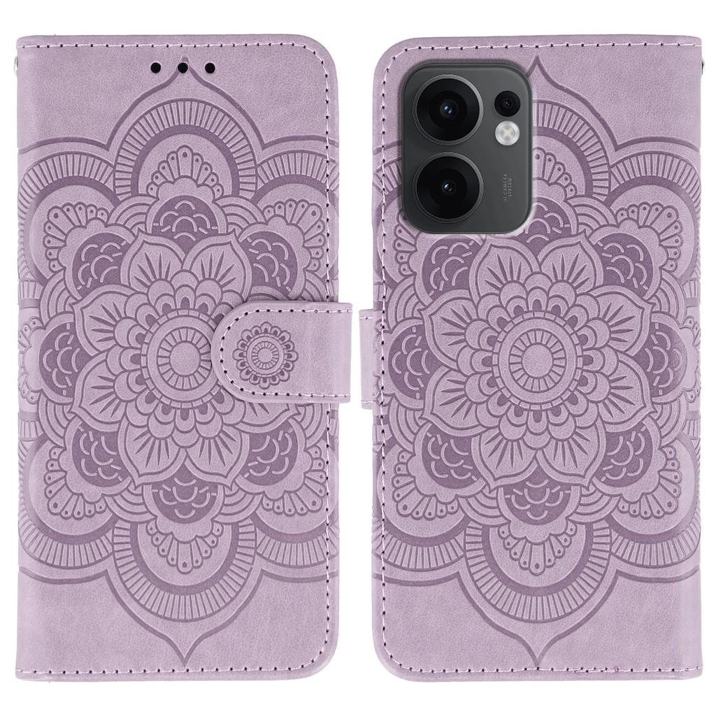 For Oppo Reno13 F 4G/5G Case PU Leather Mandala Imprinted Design Wallet Phone Cover
