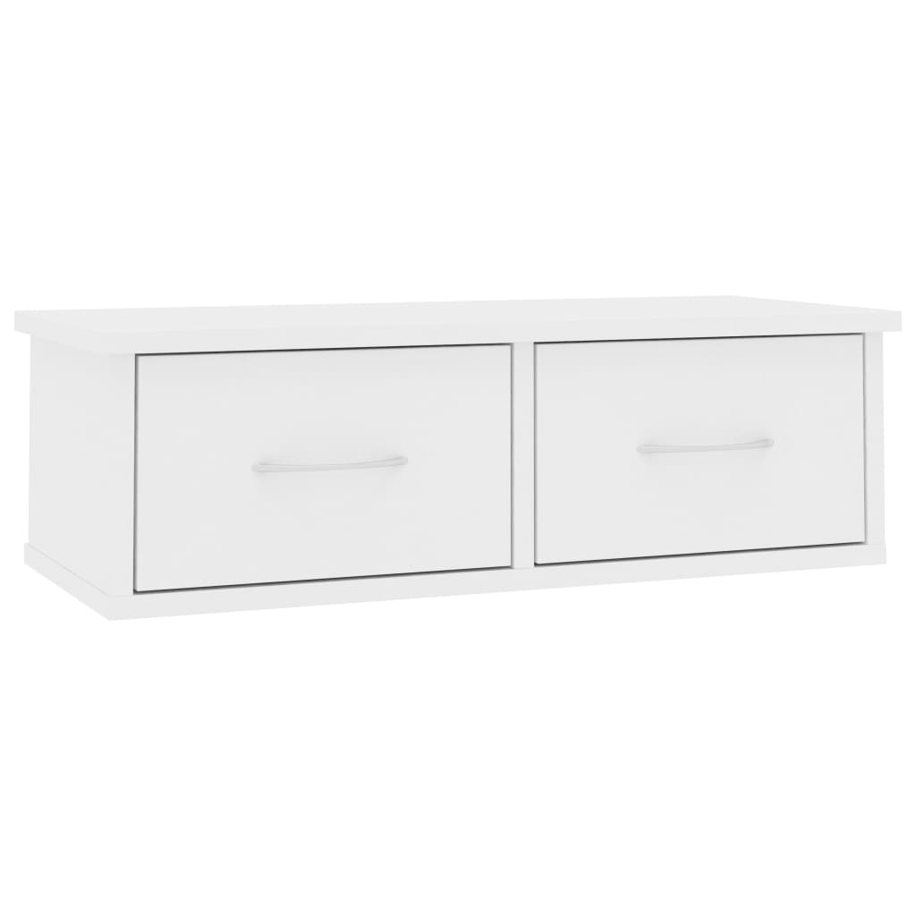 Wall Mounted Drawer Shelf White 60 x 26 x 18.5 cm Particleboard