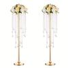 2-piece Acrylic Hanging Bead Flower Stand, Electroplated Flower Stand, Wedding Road Lead, Home Decoration, Party Decoration