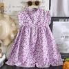Korean Style Girl Summer Floral A Line Dress With Soft Fabric For Toddler Girls