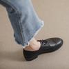 Женские черные мокасины из натуральной кожи на шнуровке - осень 2025 г., британский стиль, мягкая подошва, плоская рабочая обувь