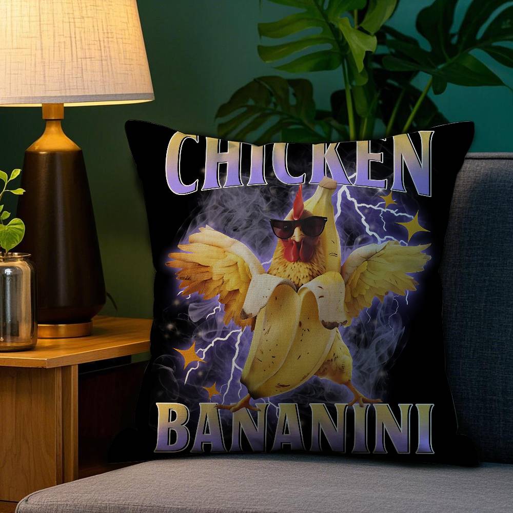 Italian Brain Rot Meme Tralalero Tralala Pillow Case Happy Atmosphere Short Plush Double-sided Printing Home Cushion Cover