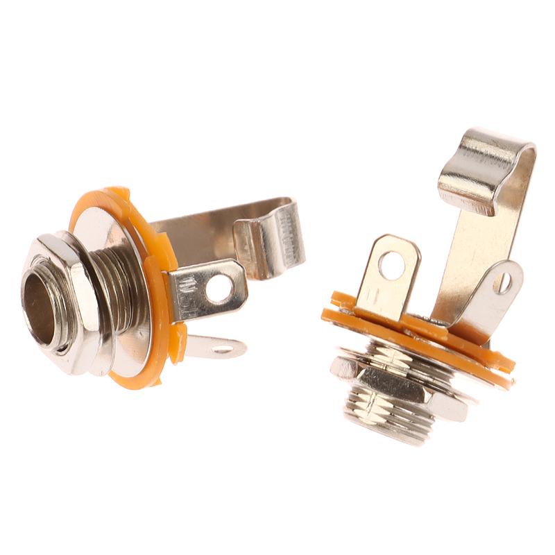 5Pcs Electric Guitar Input Jack For Electric Guitar Bass Guitar 1/4"" (6.35Mm) 6.5Mm Mono Jack Socket Nut & Washer