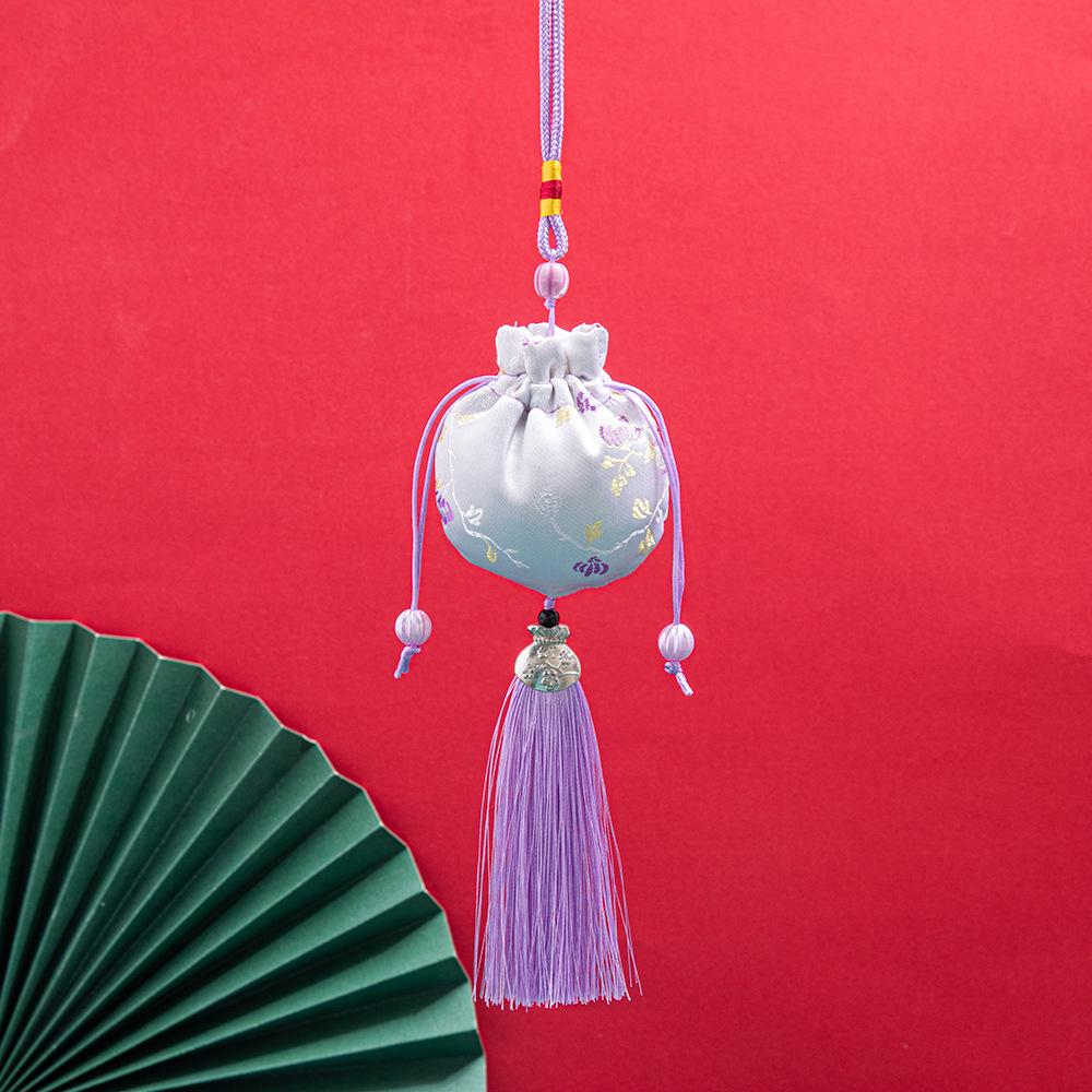 Dragon Boat Festival Brocade Sachet Bag - Portable Hanfu Purse with Ancient Style Pendant